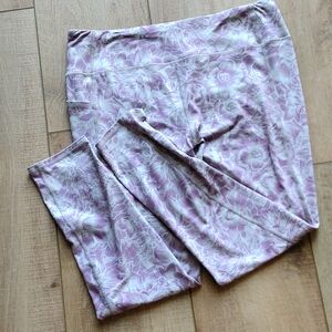 Women's Size XL Kyodan Lavender and White Floral Leggings
